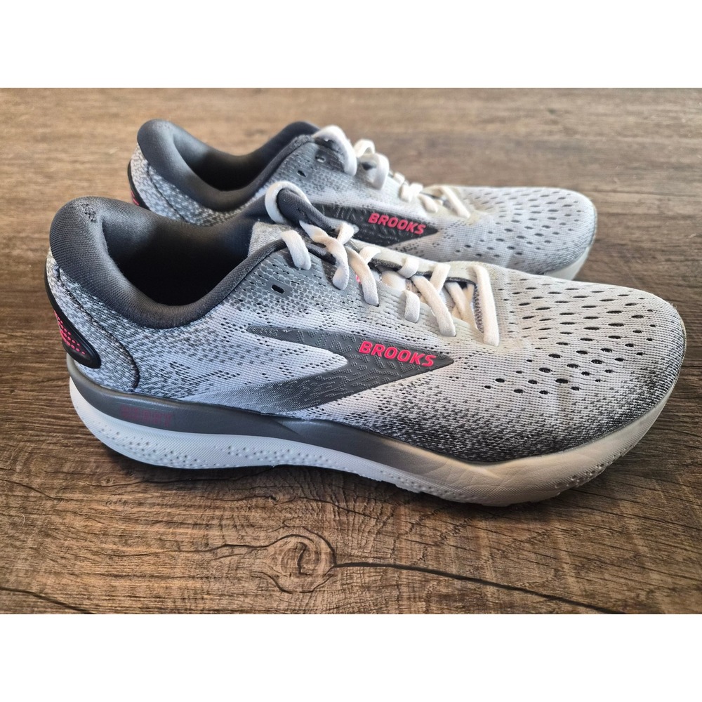 Brooks Ghost 16 Womens Running Shoes Grey White Size 8